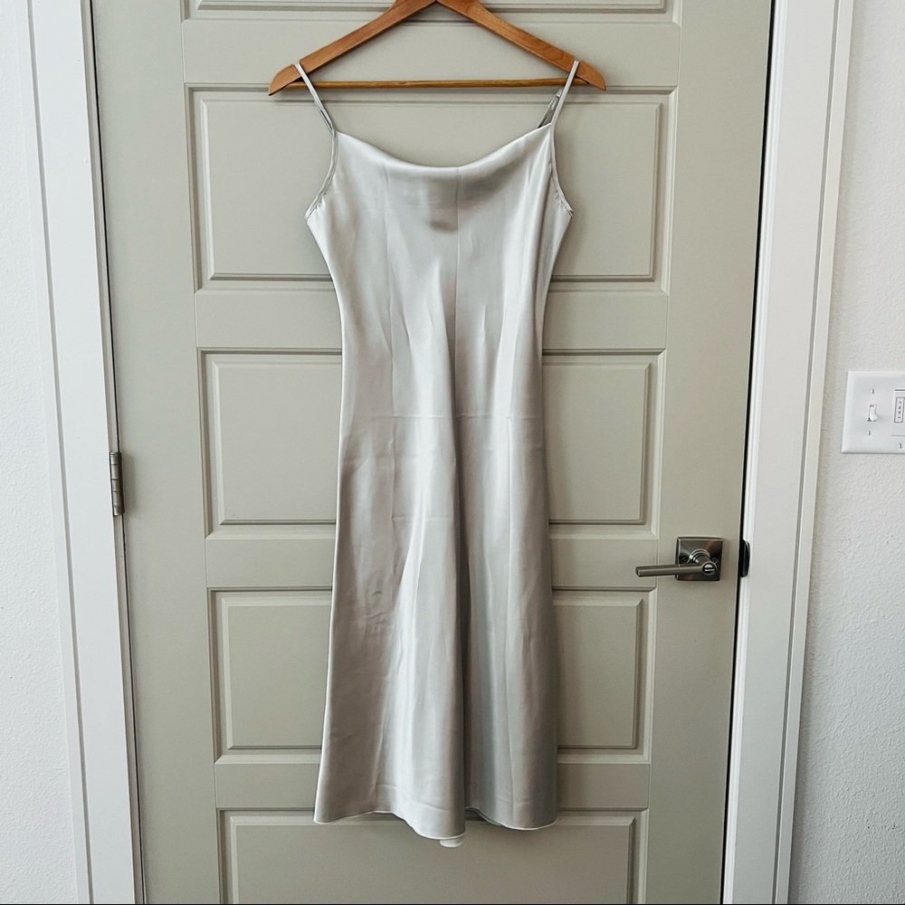 Shein - Satin cami midi dress in S in silver grey colour